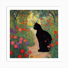 Cat In The Garden Art Print