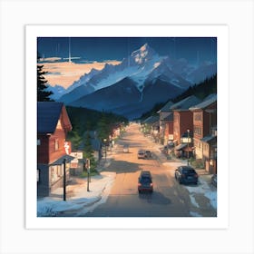 Town At Night Art Print