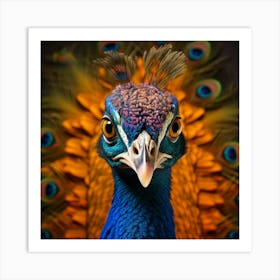 Peacock Portrait 1 Art Print