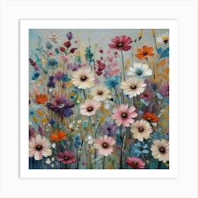 Flowers onthe white background Art Print