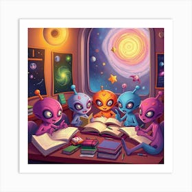 Aliens Doning Homework II Art Print