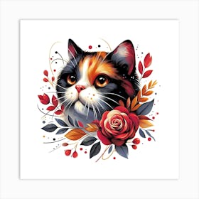 Feline Cat Creative Artwork Illustration 75 Art Print