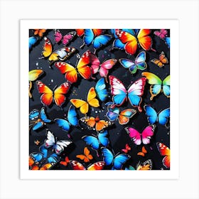 Colorful Butterflies 27 Art Print