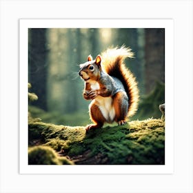 Squirrel In The Forest 233 Art Print