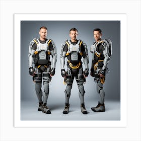 Three Men In Space Suits Art Print