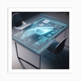 Futuristic Computer Desk Art Print