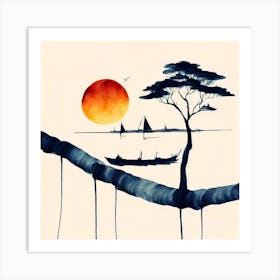 Tree On A Branch Art Print