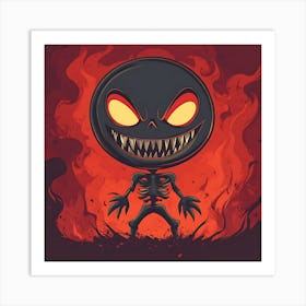 Spooky Halloween Skeleton Emojis Artwork 9 Art Print