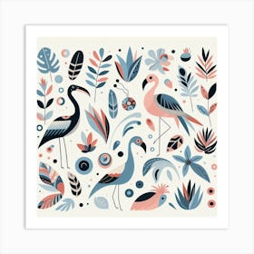 Scandinavian style, Tropical birds 2 Art Print