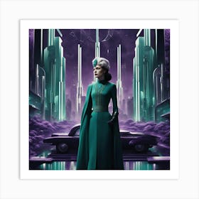 Natalya the spy in Night City Art Print