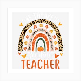 Thankful Reading Teacher Thanksgiving Library Read Teacher Art Print