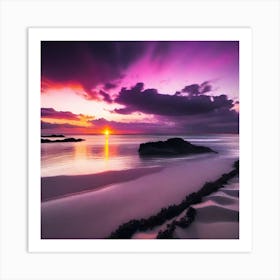 Sunset On The Beach 914 Art Print