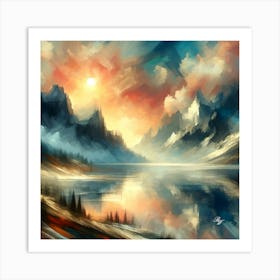 Mountains And Lake 7 001 001 Copy Art Print