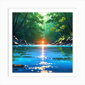 River In The Forest 3 Art Print