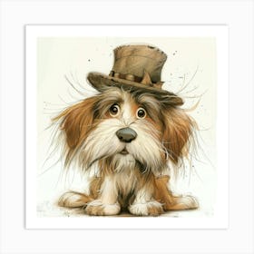 Dog In A Top Hat Art Print