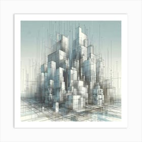 Cityscape Abstract Painting 2 Art Print