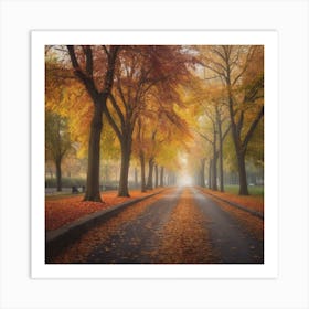 Autumn Road Art Print