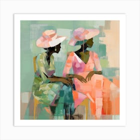 Two Women In Hats Art Print