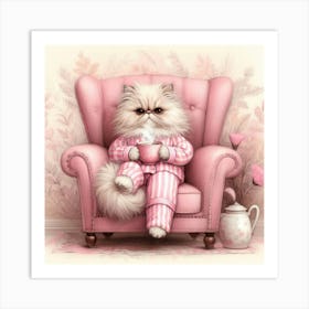 Cat In Pajamas 5 Art Print