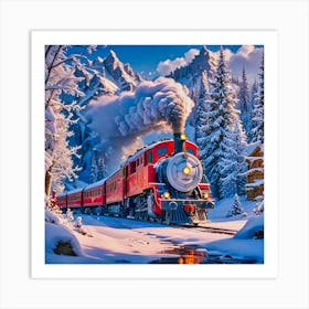 Christmas Train Art Print