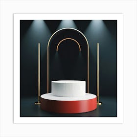 White Cake On A Stage Art Print