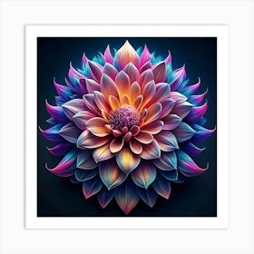 Colorful Dahlia Flower Art Print