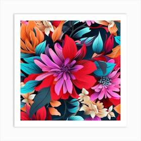 Seamless Floral Pattern Art Print