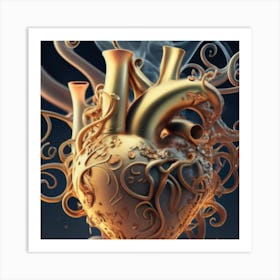 A Golden Heart Made Of Candle Smoke 4 Art Print