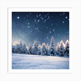 Snowy Winter Landscape Art Print