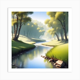 River In The Forest 27 Art Print