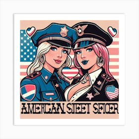 American Street Cops Art Print