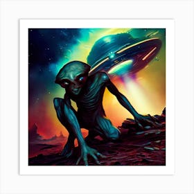 Aliens In Space Art Print