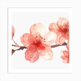 Watercolor Cherry Blossoms 2 Art Print