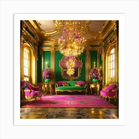 Futuristic Beautiful French Mansion Interior Glamo (30) Art Print