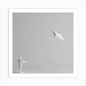 Man Flying A Kite Art Print