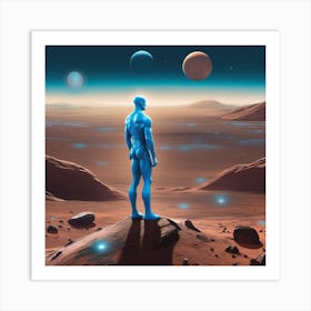 Dr. Manhattan wandering on Mars Art Print