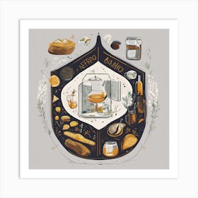 Illustration Of Food And Drink Art Print