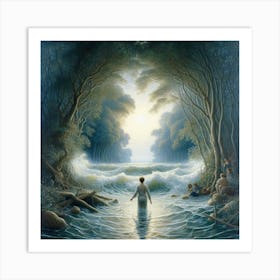 Christ In The Water Art Print