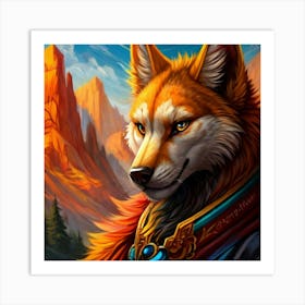 Wolf In The Mountains Art Print