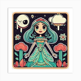 Mexico Sticker 2d Cute Fantasy Dreamy Vector Illustration 2d Flat Centered By Tim Burton Pr (28) Art Print