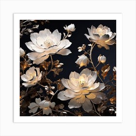 White Peony Art Print