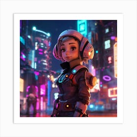 Cyberpunk Girl 2 Art Print