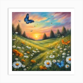 Butterfly In The Meadow Art Print