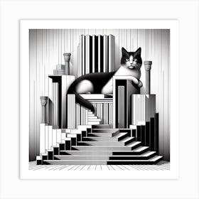 Cat on the throne 2 Art Print