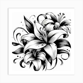 Lily flowers 1 Art Print