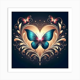 Butterfly In A Heart Art Print