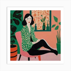 Woman Sitting In A Chair Art Print