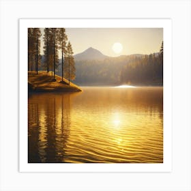 Sunrise Over Lake 1 Art Print