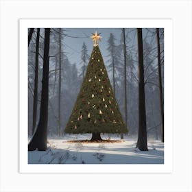 Christmas Tree In The Woods 4 Art Print