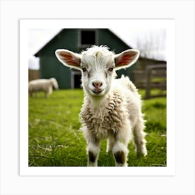 Grass Rural Green Goat Farm White Nature Field Mammal Milk Farming Farm Animal Domestic 2 Art Print